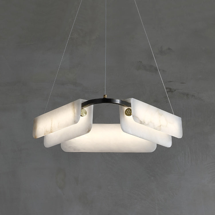 Syphaen Postmodern Luxury Metal Alabaster Chandelier - Letslighting