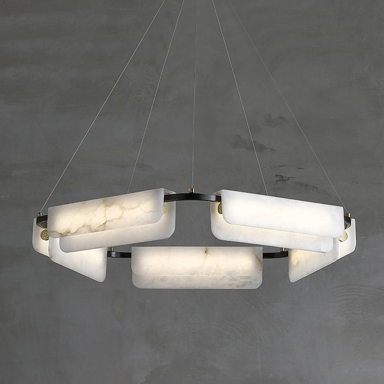 Syphaen Postmodern Luxury Metal Alabaster Chandelier - Letslighting