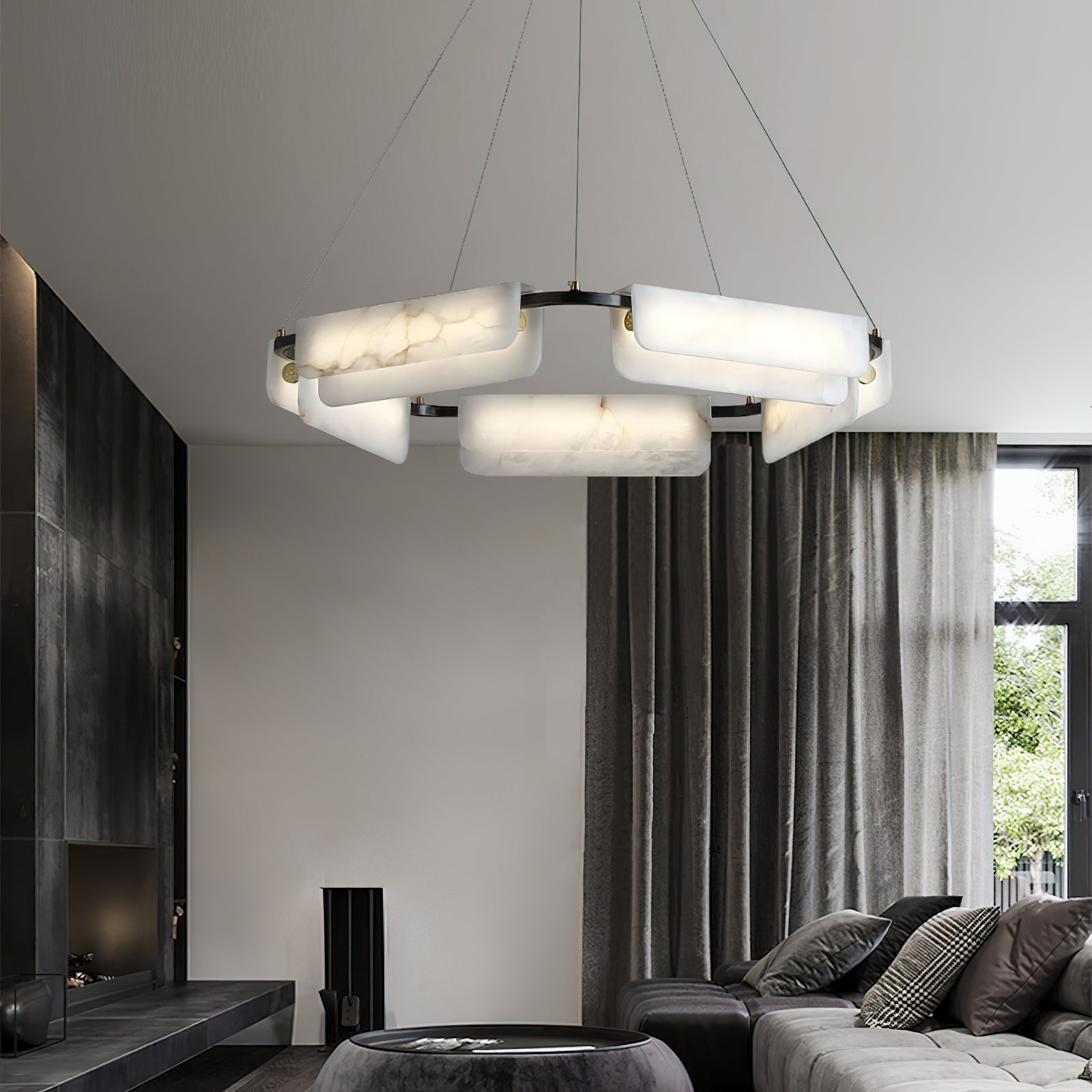 Syphaen Postmodern Luxury Metal Alabaster Chandelier - Letslighting