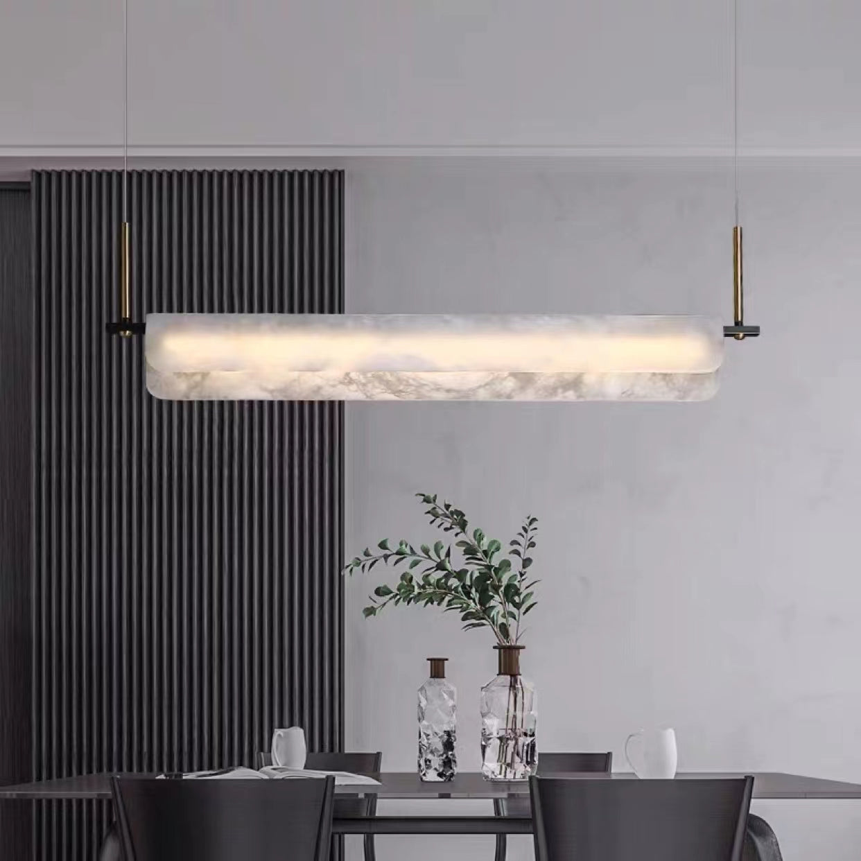 Eshaisra Modern Minimalist Metal Alabaster Pendant Light - Letslighting