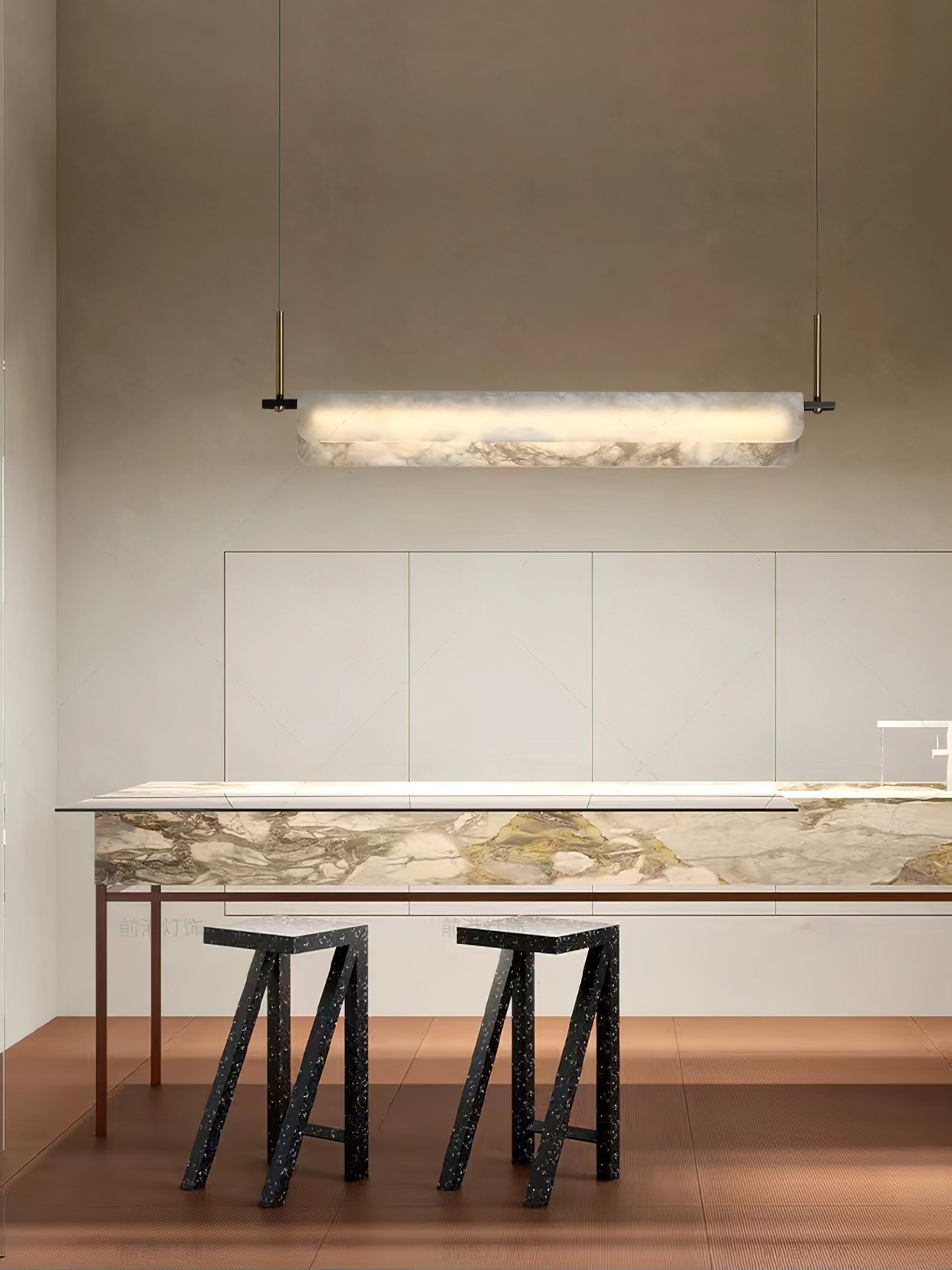 Eshaisra Modern Minimalist Metal Alabaster Pendant Light - Letslighting