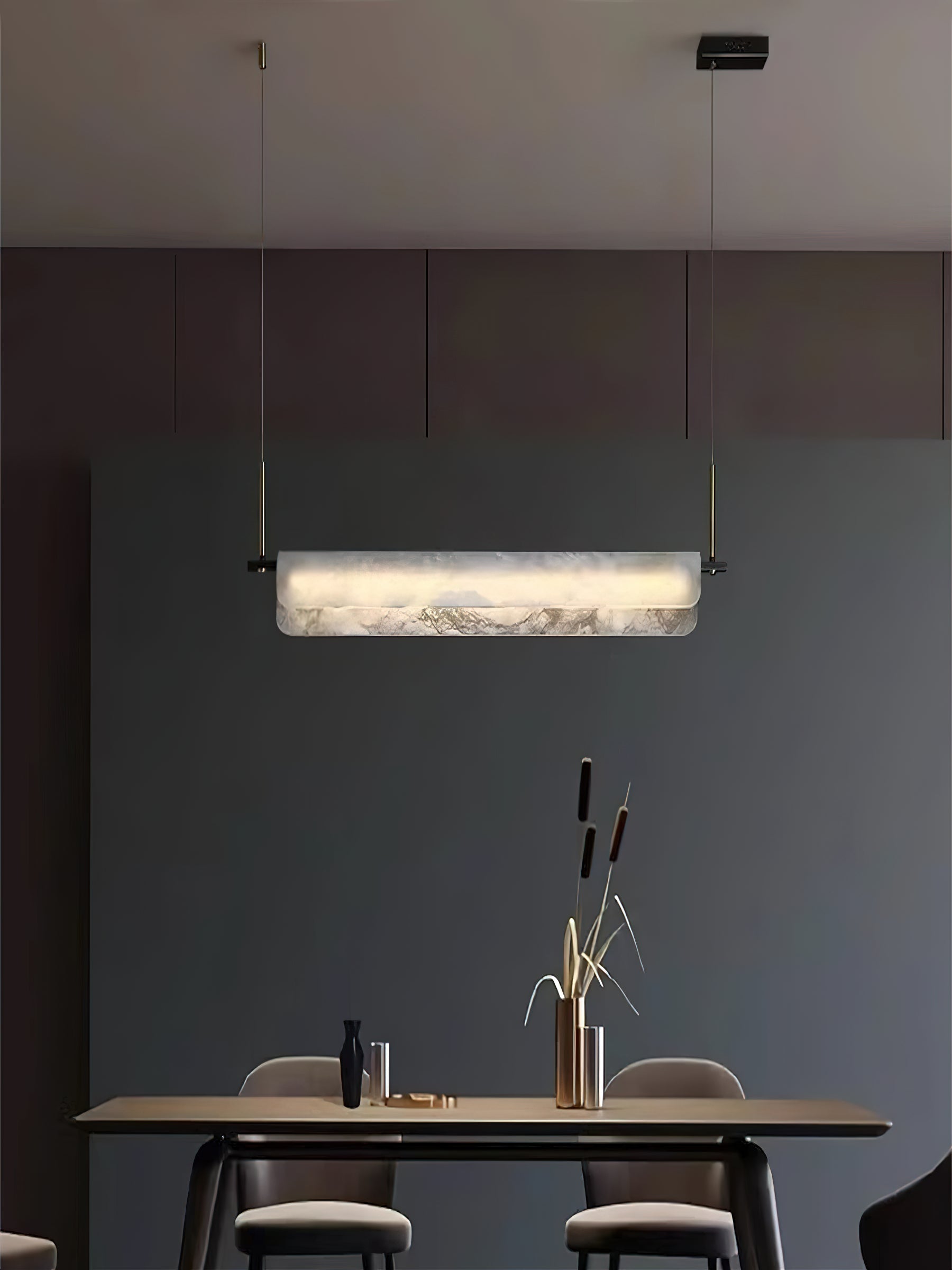 Eshaisra Modern Minimalist Metal Alabaster Pendant Light - Letslighting