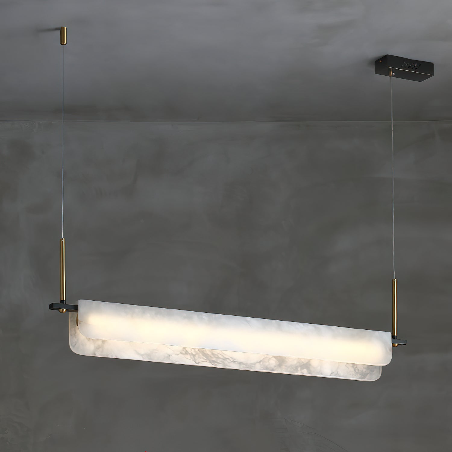 Eshaisra Modern Minimalist Metal Alabaster Pendant Light - Letslighting