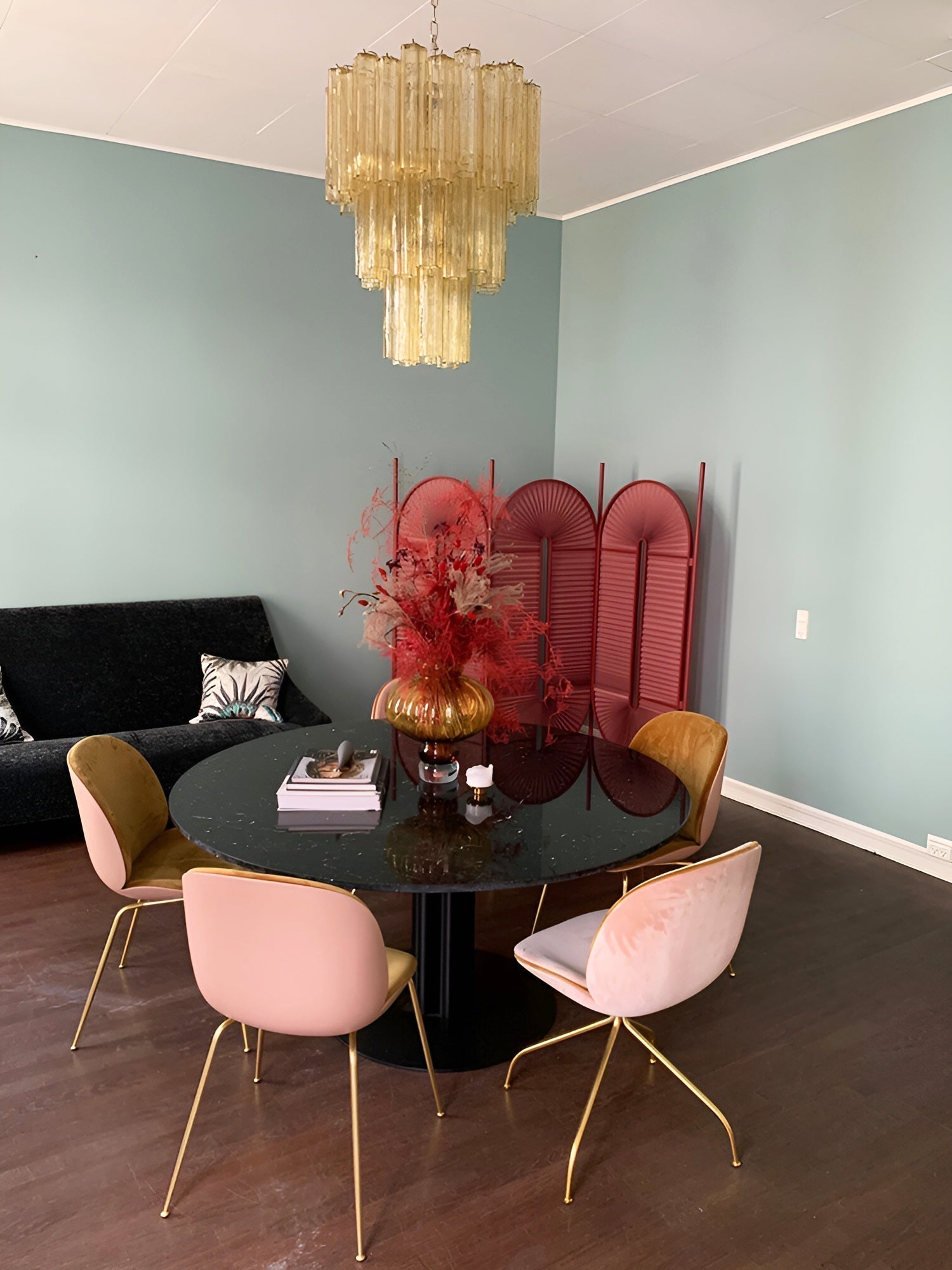 Aurora Chandelier Yellow Glass Tube Tiered Warm - Neutralighting