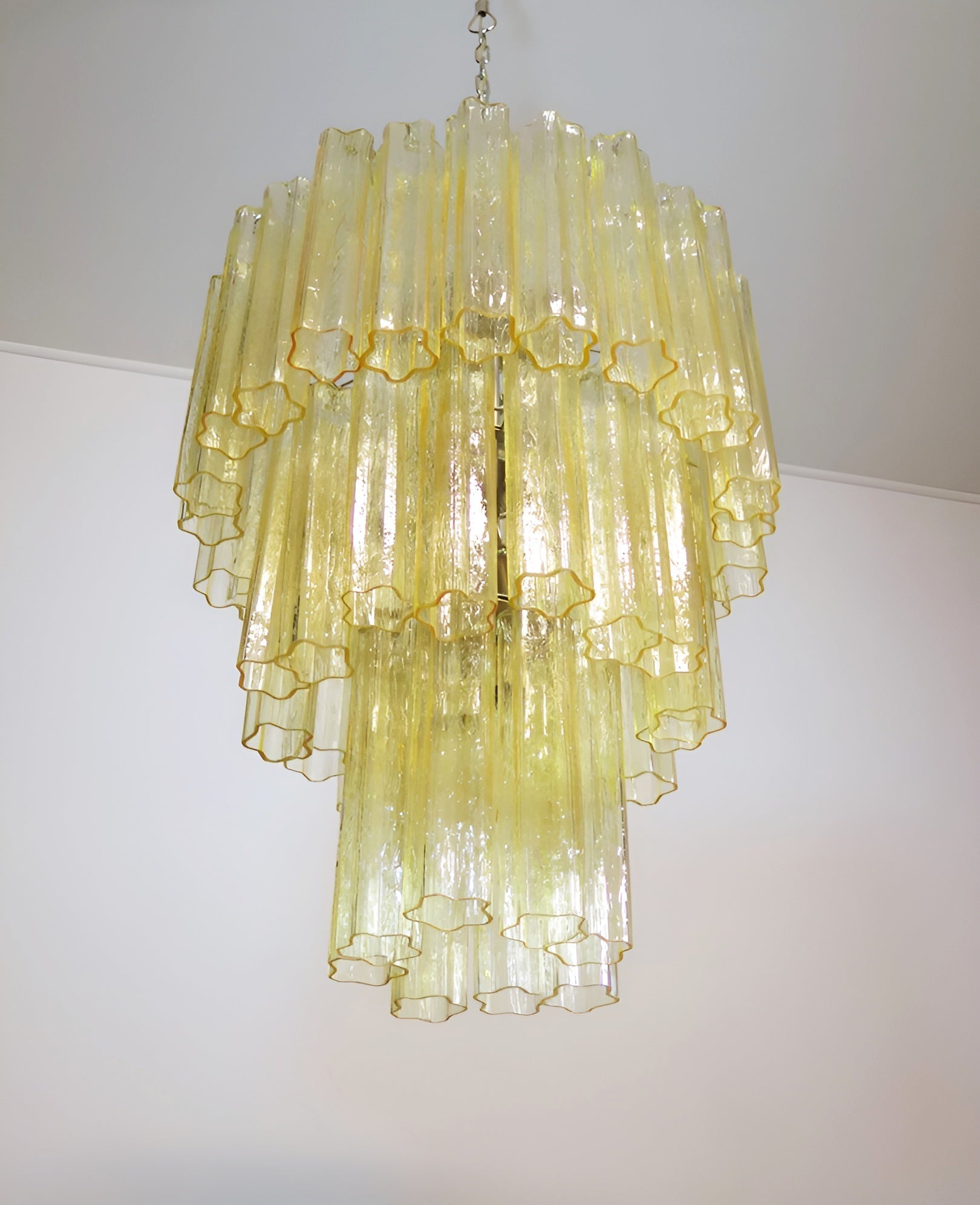 Aurora Chandelier Yellow Glass Tube Tiered Warm - Neutralighting