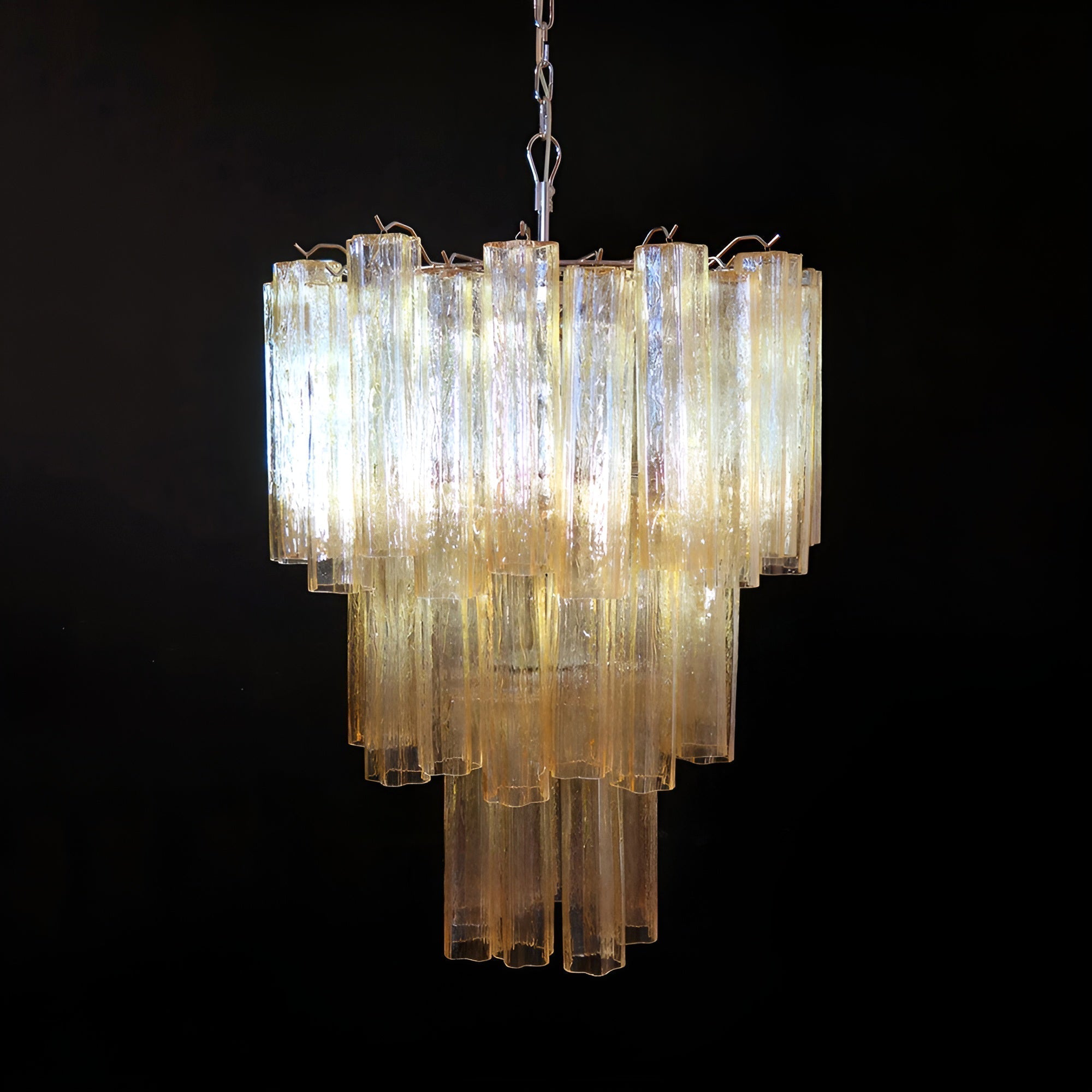 Aurora Chandelier Yellow Glass Tube Tiered Warm - Neutralighting