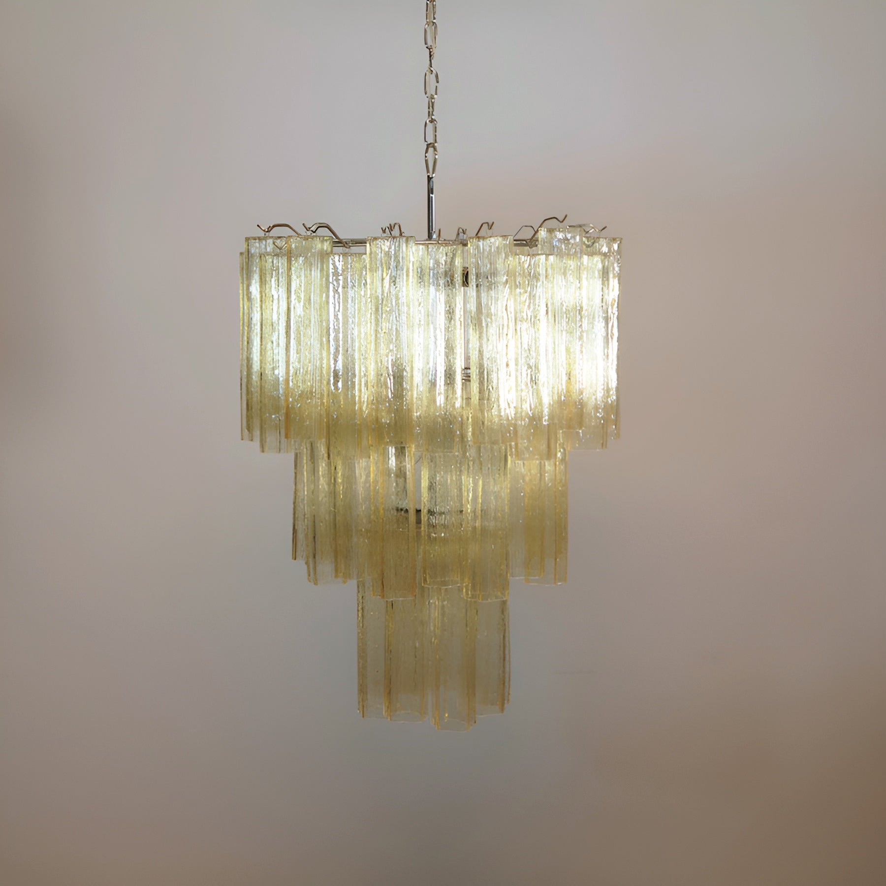 Aurora Chandelier Yellow Glass Tube Tiered Warm - Neutralighting