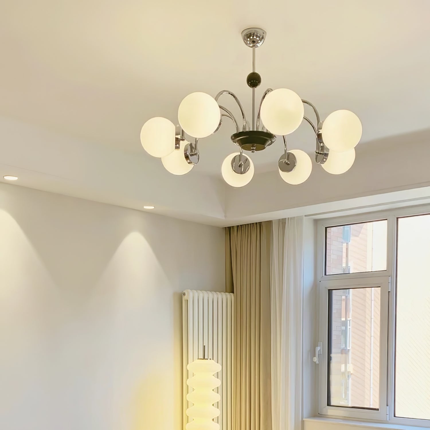 Lustra Kronleuchter Stabrahmen und Weiß-Letslighting