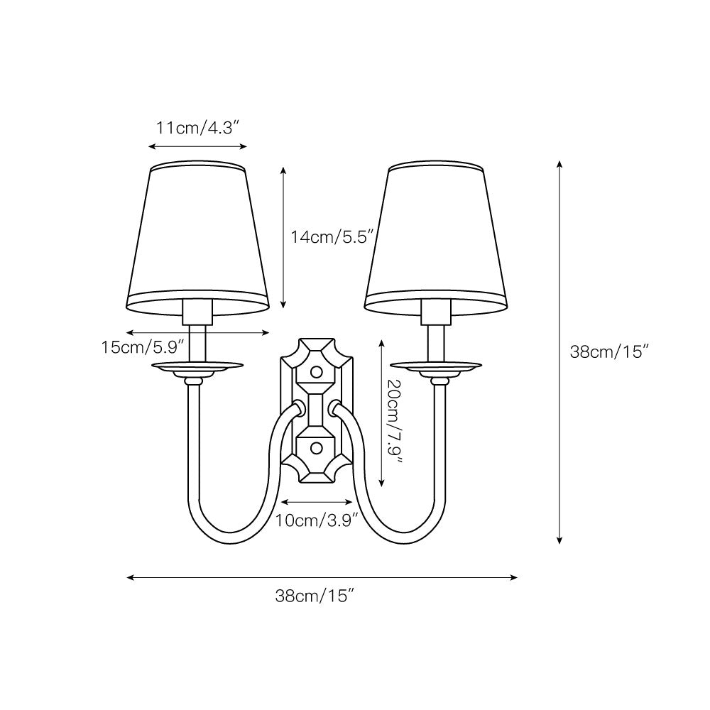 Ilsolion Vintage Industrielle Stoff-Wandleuchte-Letslighting