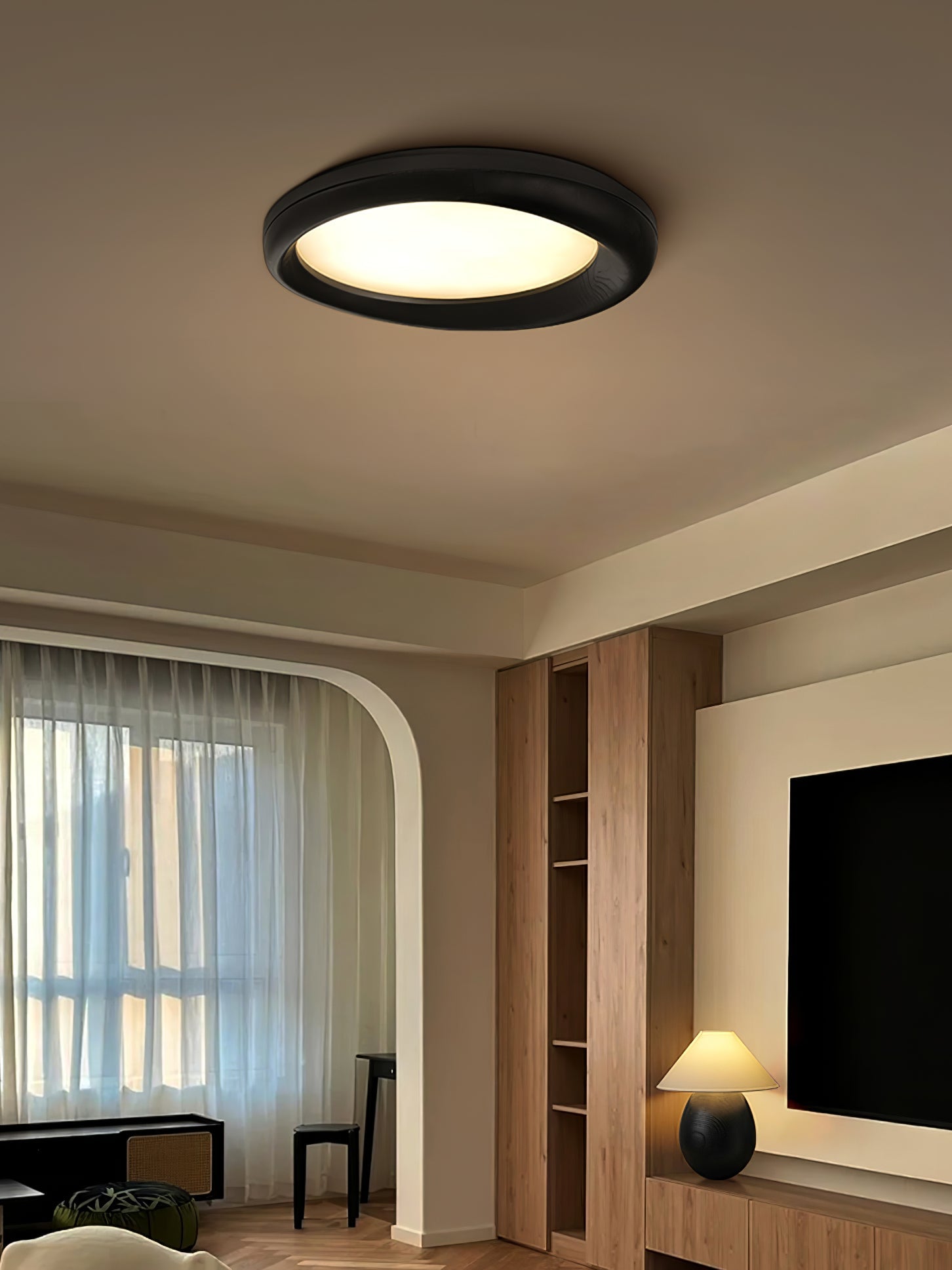 Eurtheara Deckenleuchte aus organischem Holz und Glas-Letslighting
