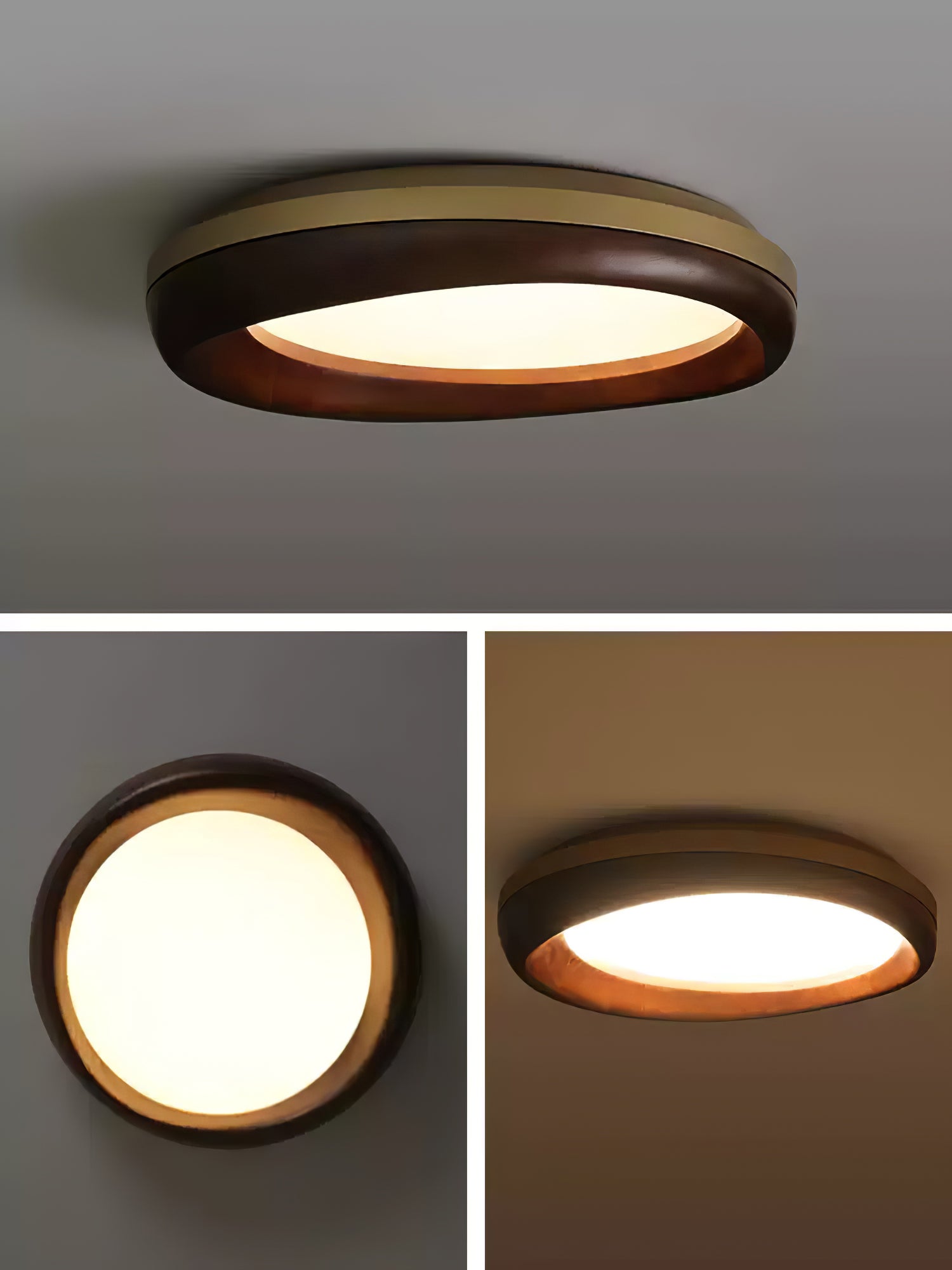 Eurtheara Deckenleuchte aus organischem Holz und Glas-Letslighting
