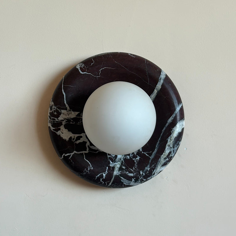 Uzorionis Nordic Art Deep Purple Red Glass Marble Sconce Wall Lamp - Letslighting