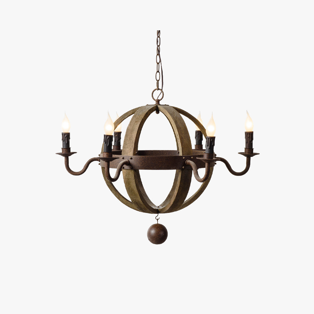Silva Rustic Pendelleuchte Holz Metall Schlafzimmer Flur