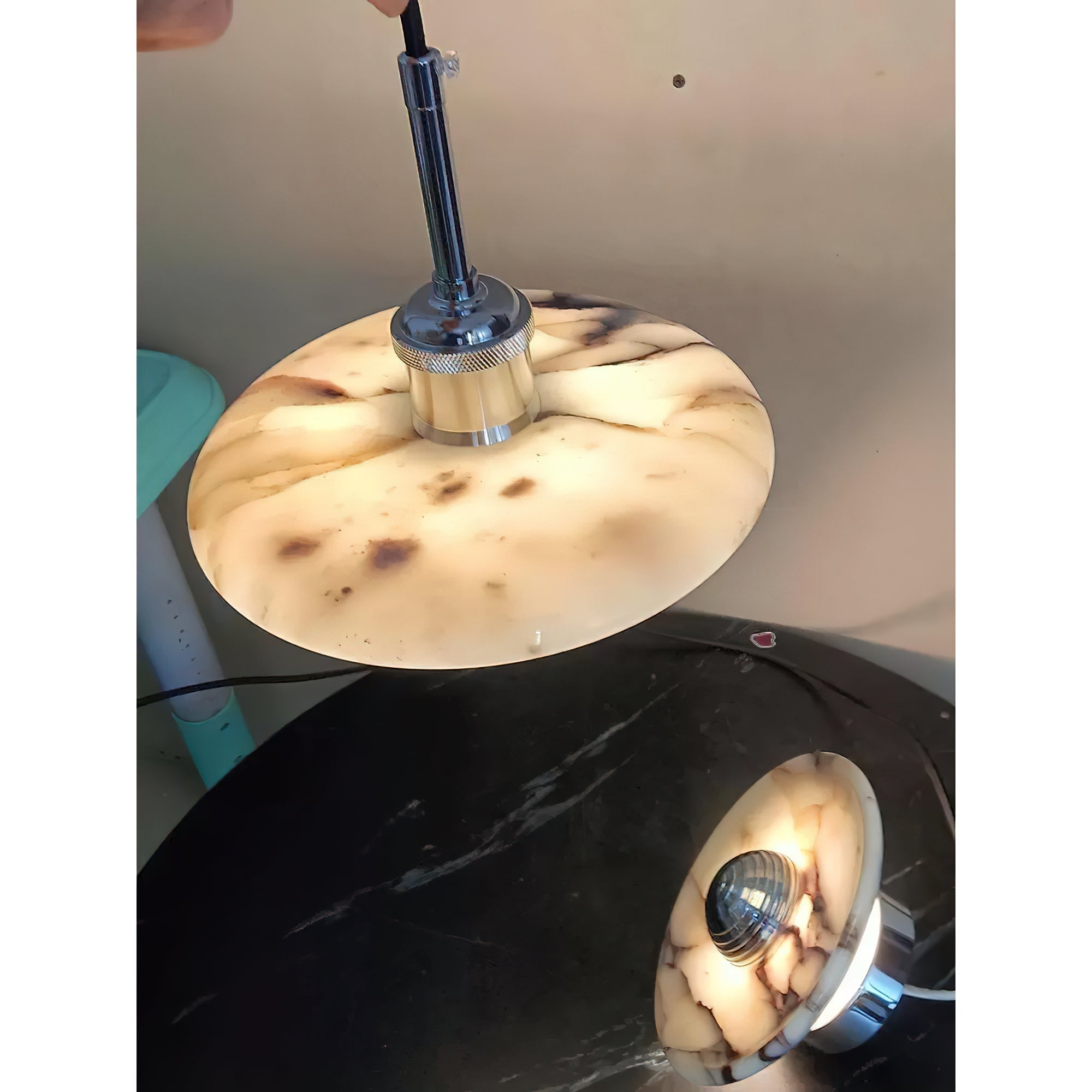 Ovelion Premium Nordic Art Marble Metal Pendant Lamp - Letslighting