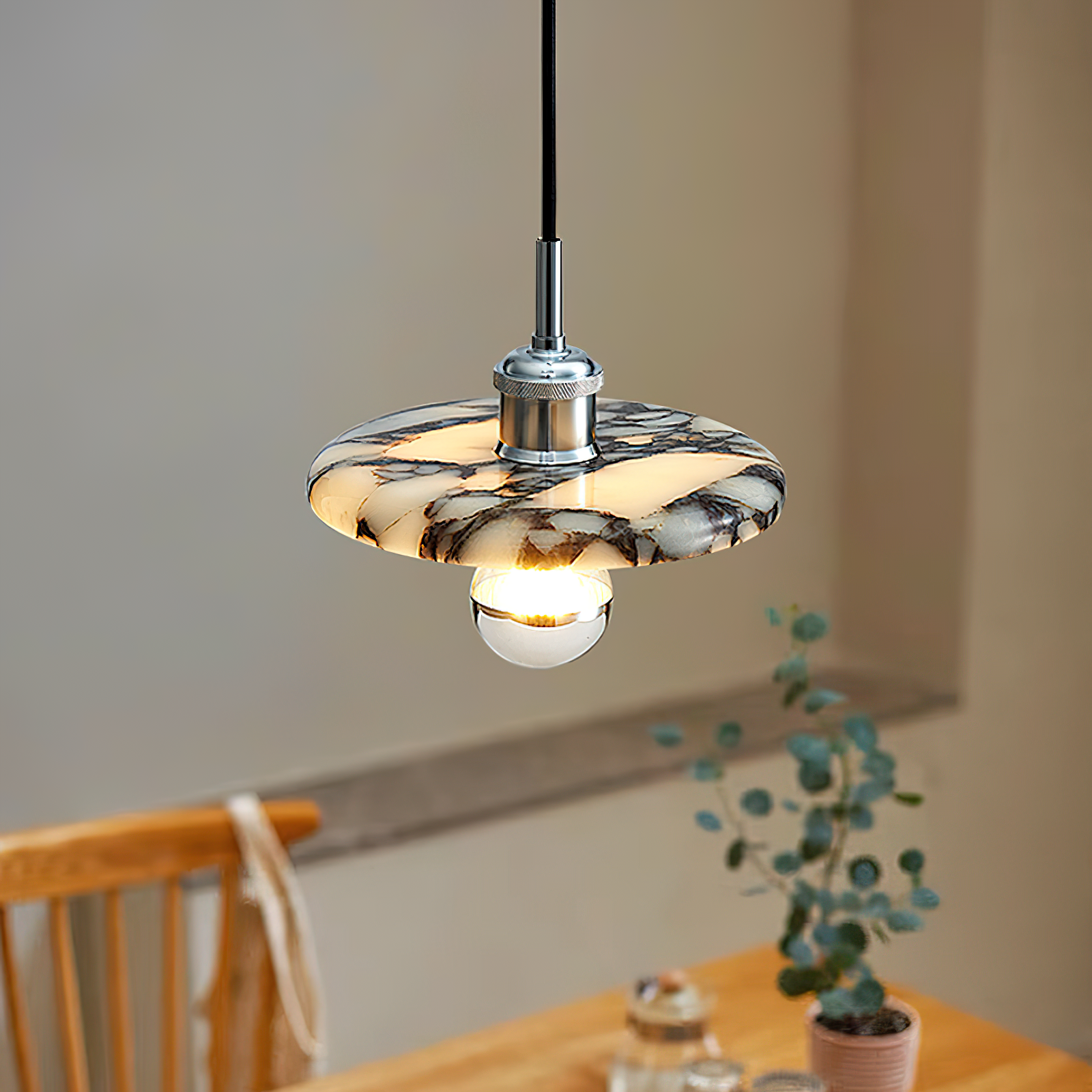 Ovelion Premium Nordic Art Marble Metal Pendant Lamp - Letslighting