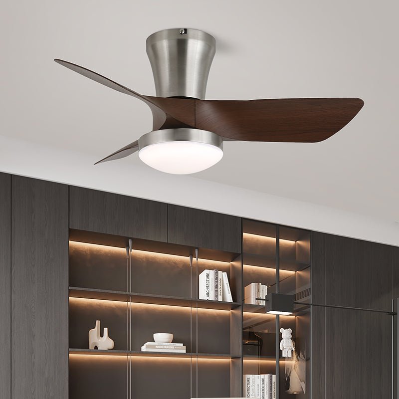 Luvora Deckenventilator mit Licht in Nickel-Gehäuseausführung