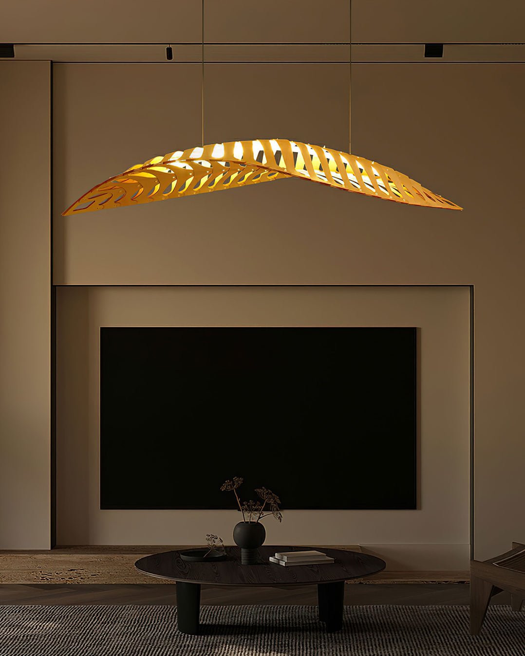 Veliren Blatt Holz Pendelleuchte-Letslighting