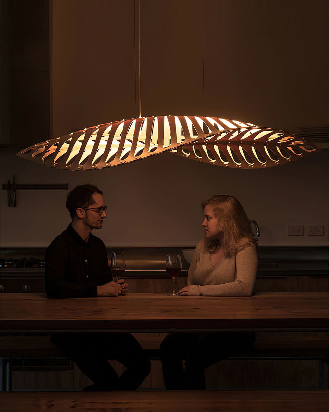 Veliren Blatt Holz Pendelleuchte-Letslighting