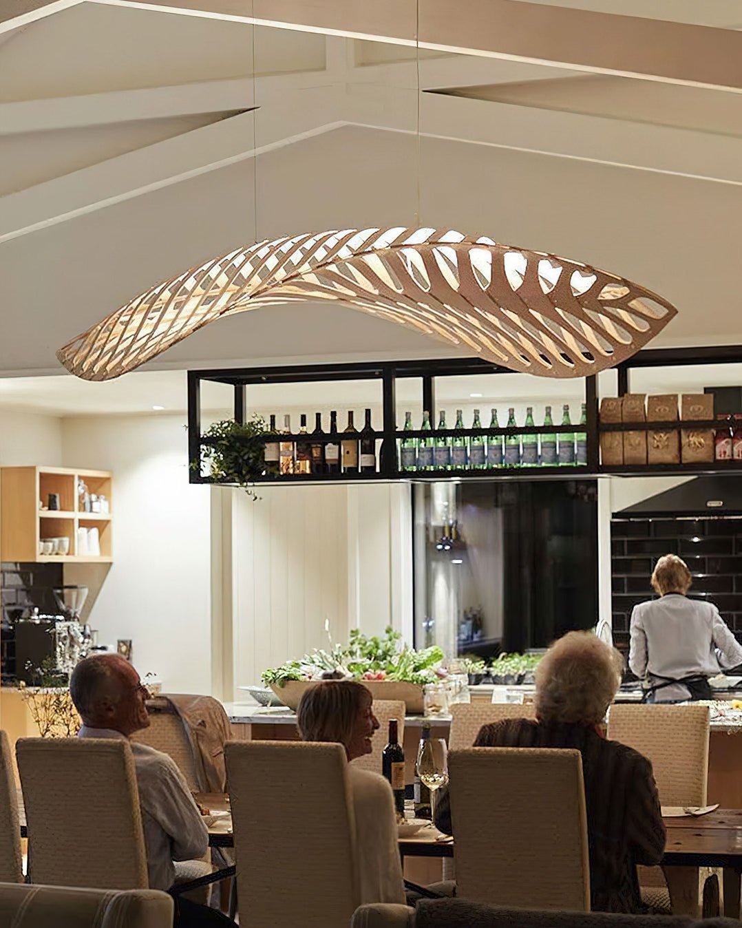 Veliren Blatt Holz Pendelleuchte-Letslighting