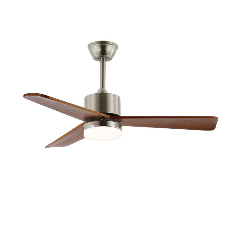 Ventio Minimalistischer Deckenventilator mit Beleuchtung aus Silber und Holz