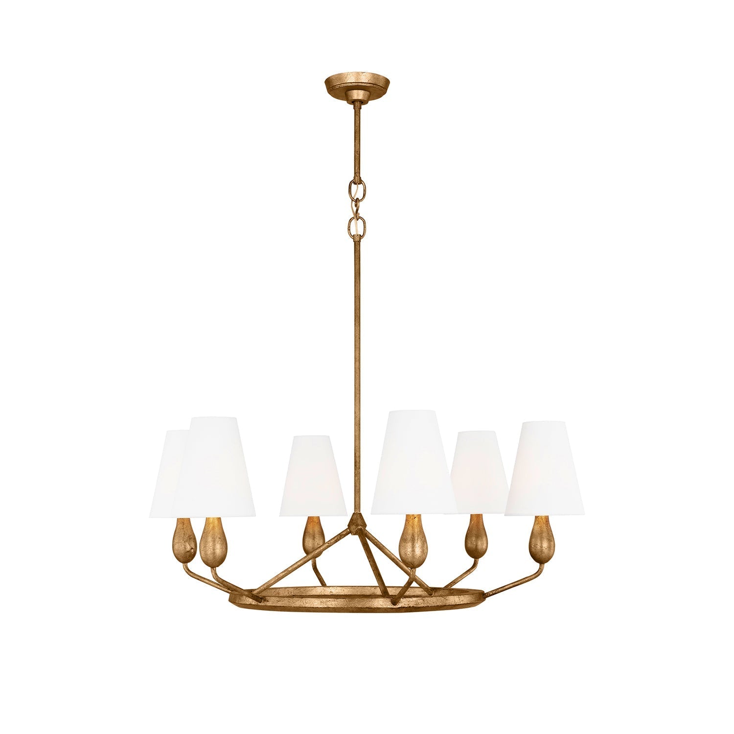 Avlaeir Vintage Industrieller Messing-Kronleuchter mit Stoff-Letslighting