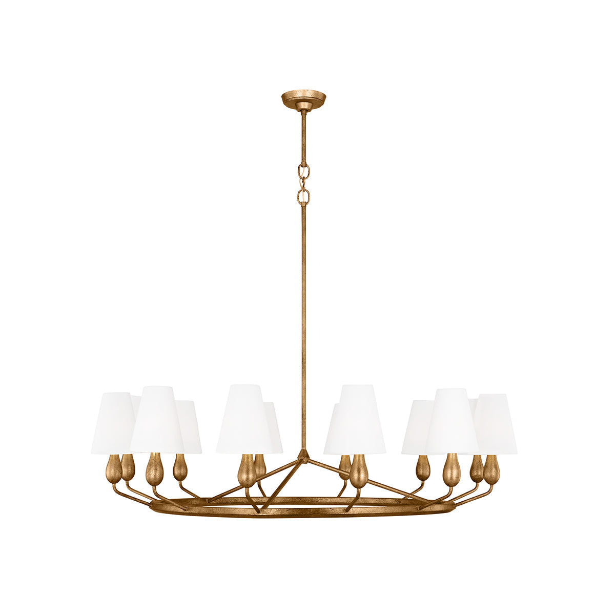 Avlaeir Vintage Industrieller Messing-Kronleuchter mit Stoff-Letslighting