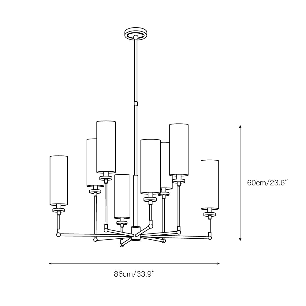 Eraeiel Postmoderner Luxus Messing-Stoff-Kronleuchter-Letslighting