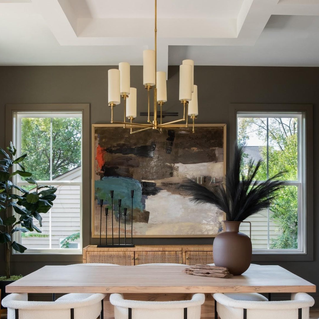 Artemis Chandelier Brass Fabric