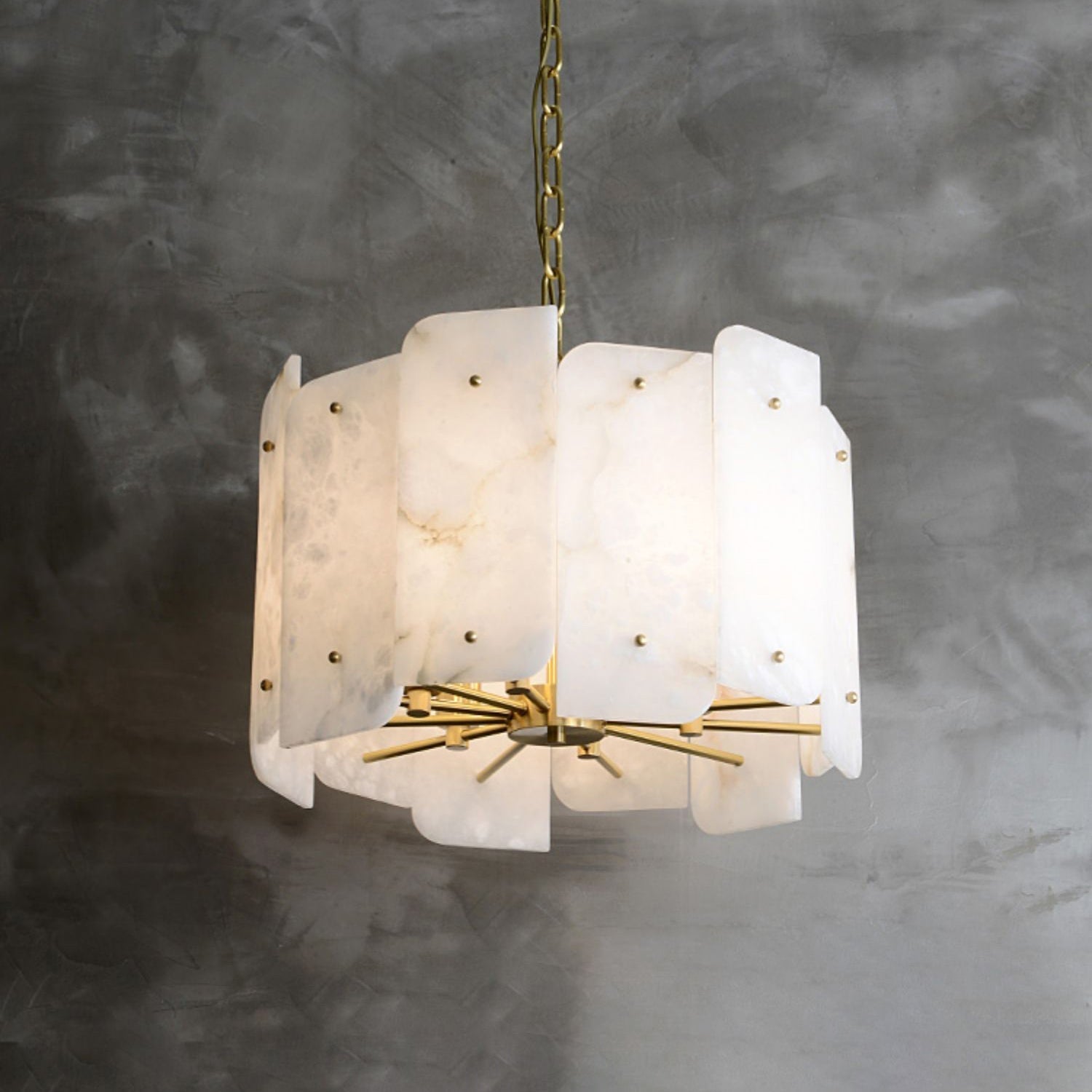 Zoe Postmodern Luxury Tiered Alabaster Chandelier - Letslighting