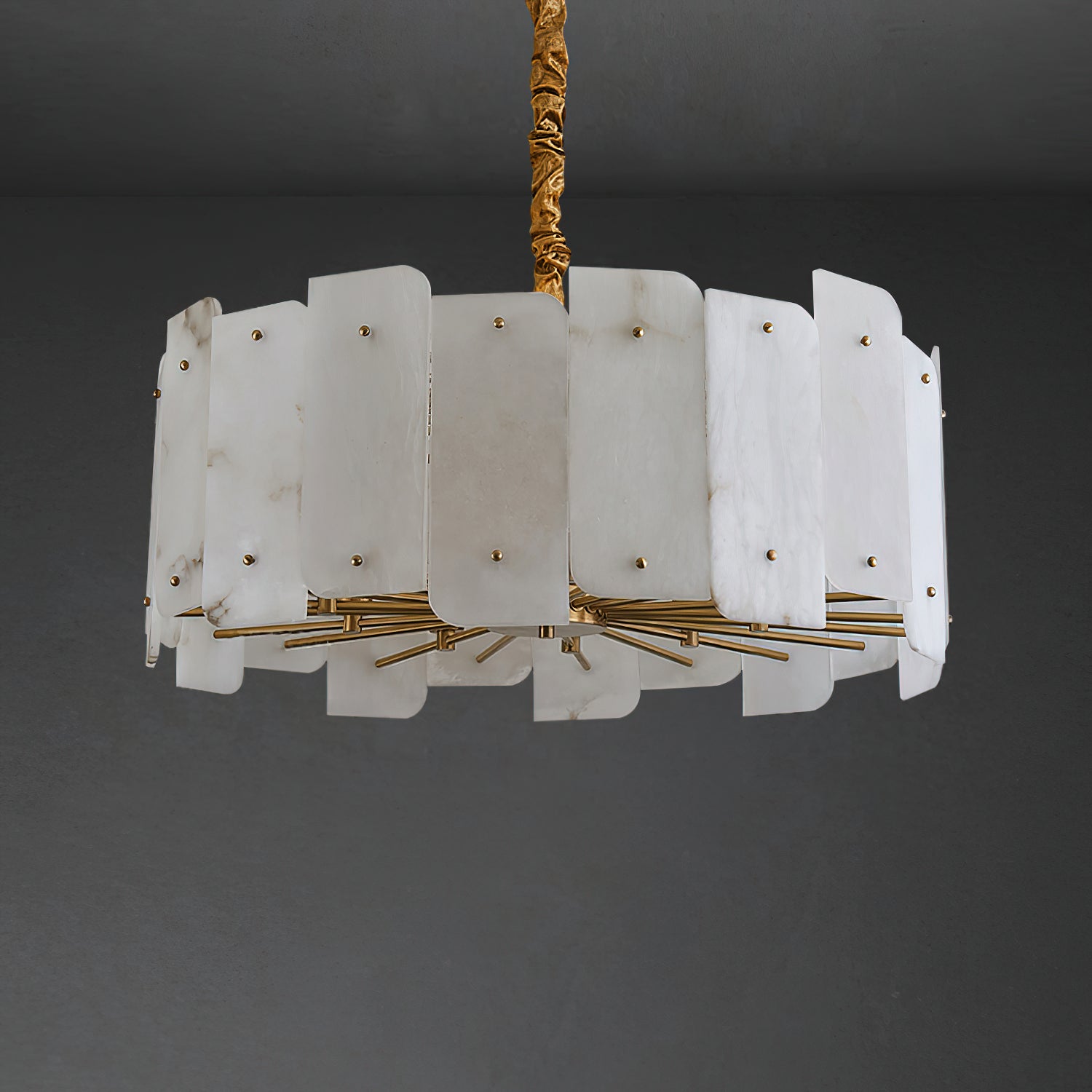 Zoe Postmodern Luxury Tiered Alabaster Chandelier - Letslighting
