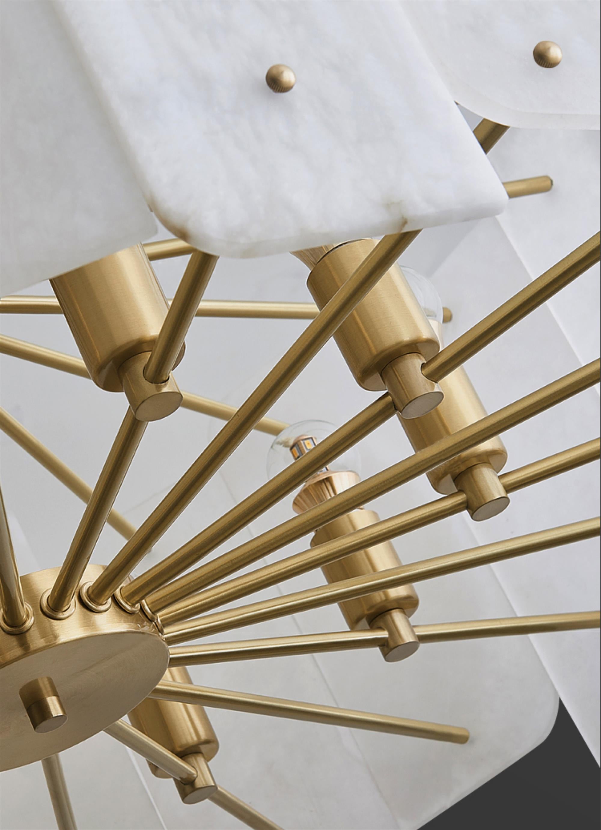 Zoe Postmodern Luxury Tiered Alabaster Chandelier - Letslighting