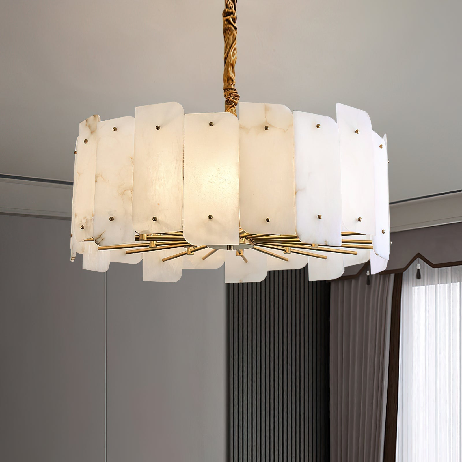 Zoe Postmodern Luxury Tiered Alabaster Chandelier - Letslighting