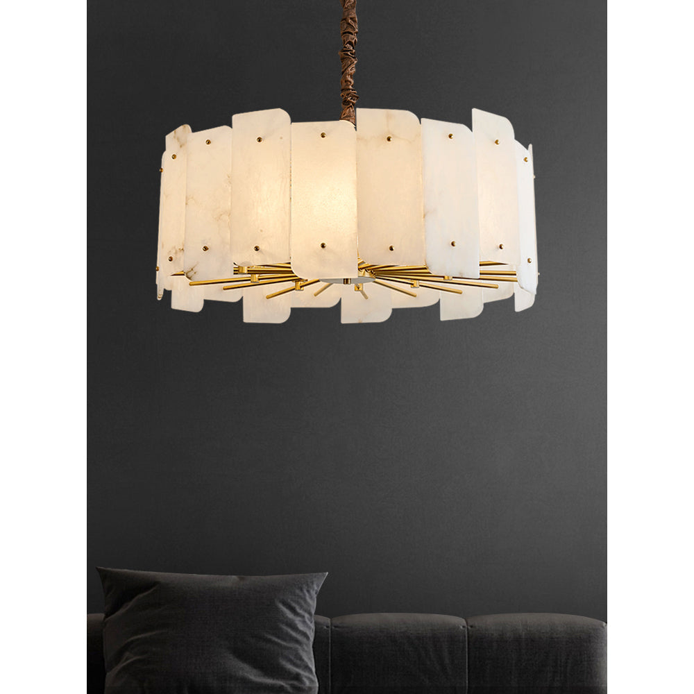Zoe Postmodern Luxury Tiered Alabaster Chandelier - Letslighting