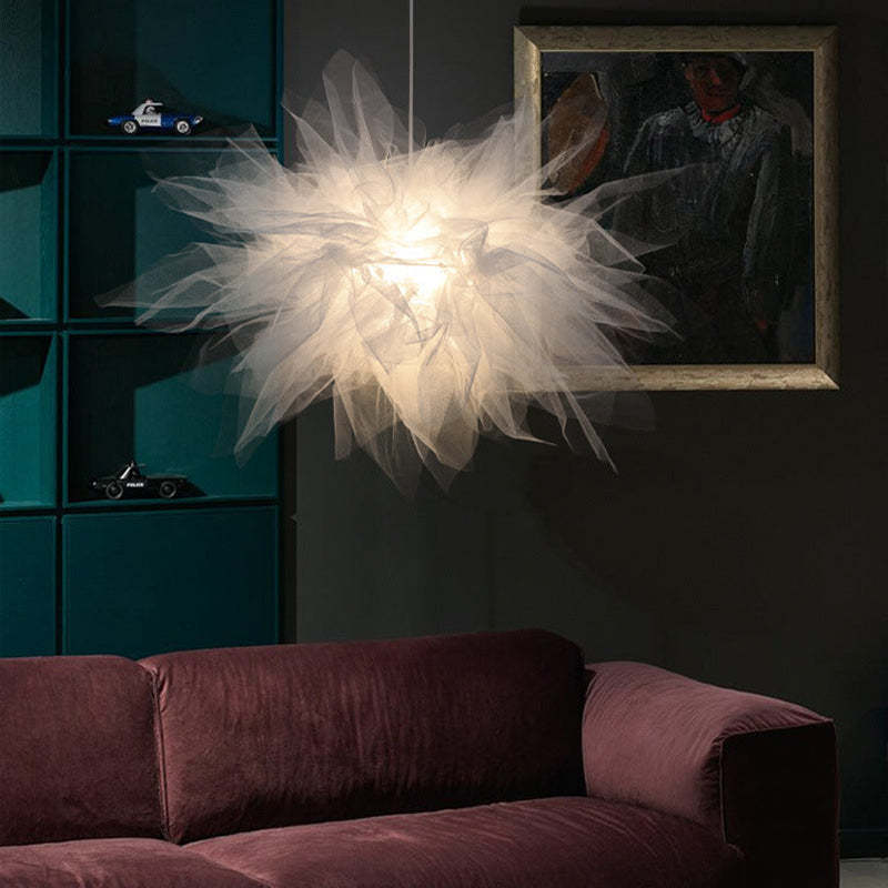Arisha Modern LED Pendelleuchte Blume Stoff Schlafzimmer Wohnzimmer