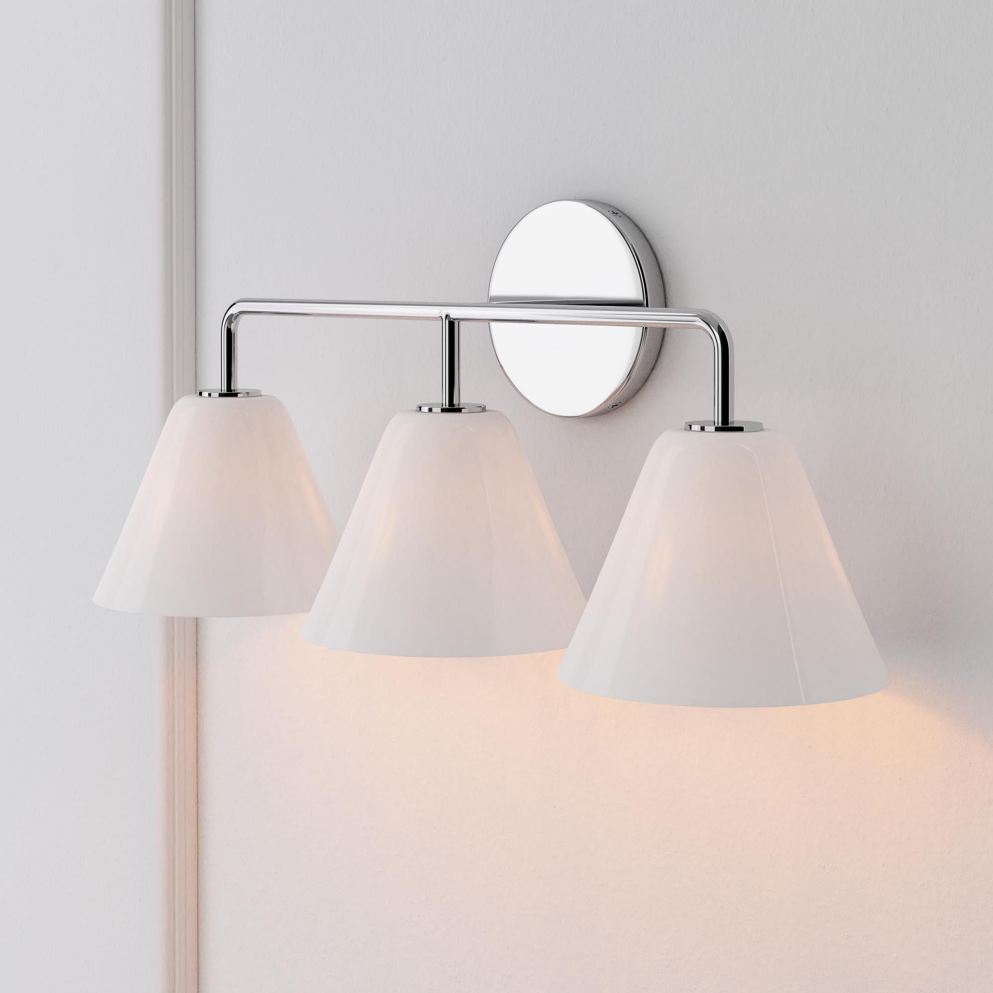 Conica Messing-Wandleuchte – Glas-Wandlampe für Flur und Schlafzimmer