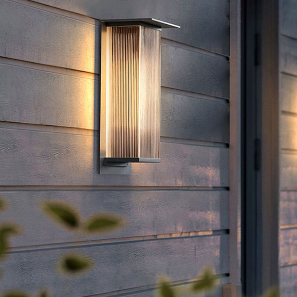 Ray Modern Rechteckige LED Außenwandleuchte Schwarz Garten/Terrasse/Balkon Metall&Acryl