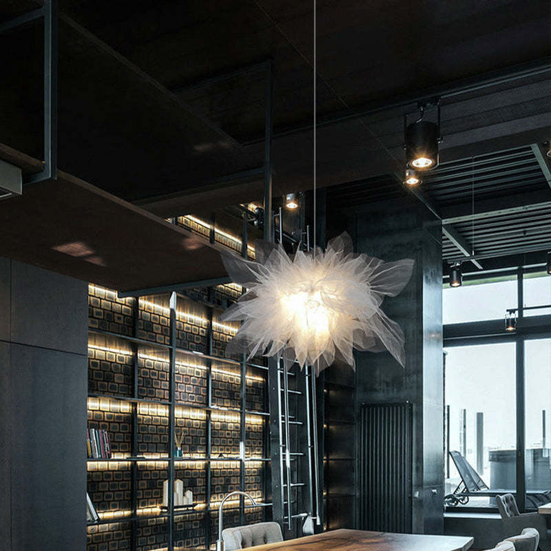 Arisha Modern LED Pendelleuchte Blume Stoff Schlafzimmer Wohnzimmer