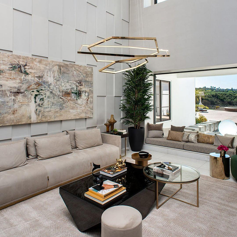 Arisha Modern Design LED Pendelleuchte Gold Wohn/Ess/Schlafzimmer Metall