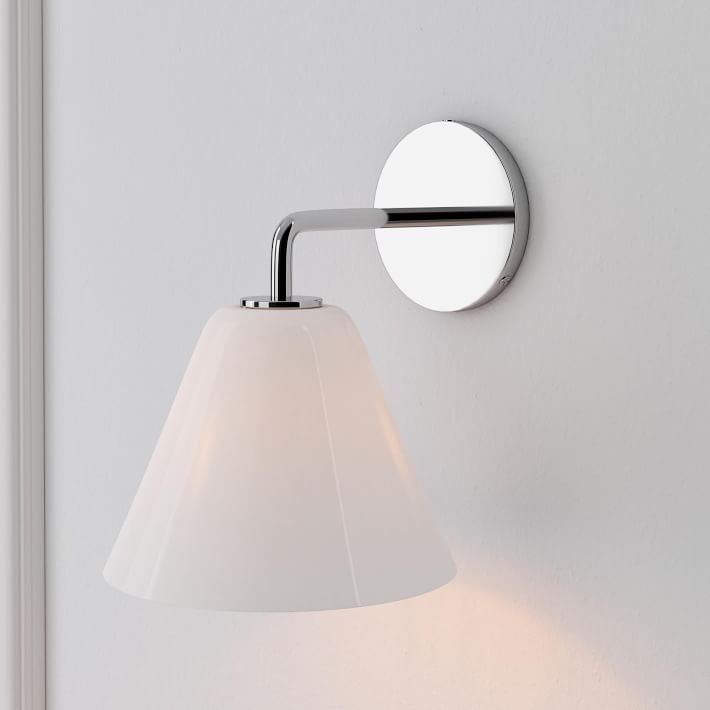 Conica Messing-Wandleuchte – Glas-Wandlampe für Flur und Schlafzimmer