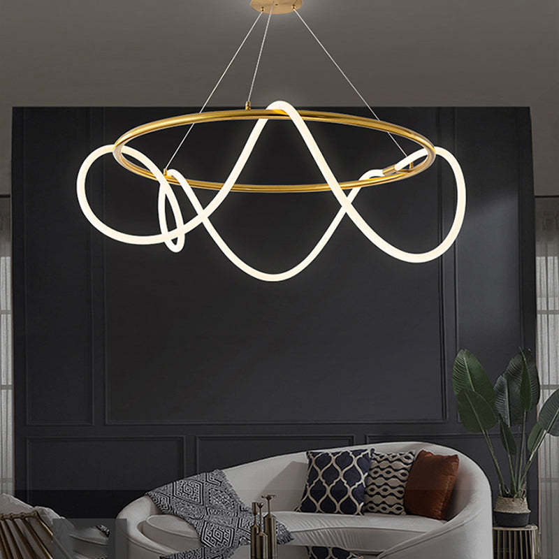 Arisha Modern LED Deckenleuchte Linear Gold/Schwarz Wohnzimmer Metall