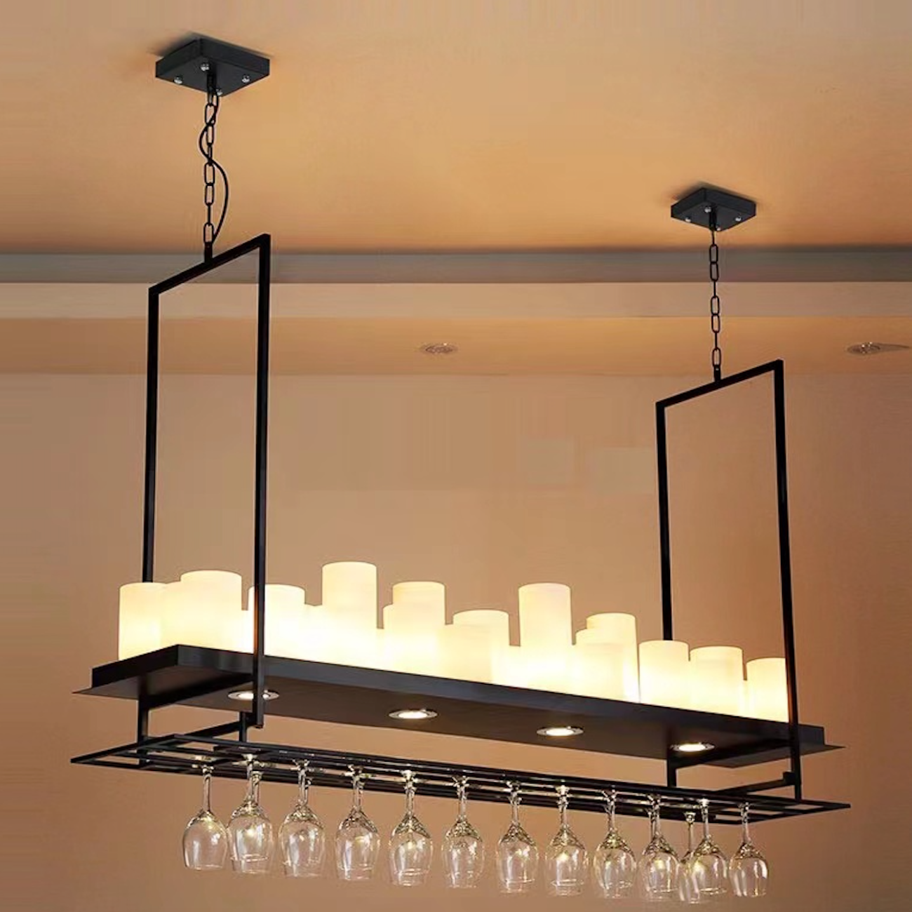 Silva Design LED Pendelleuchte Wohnzimmer/Esszimmer Weiß/Schwarz Glas