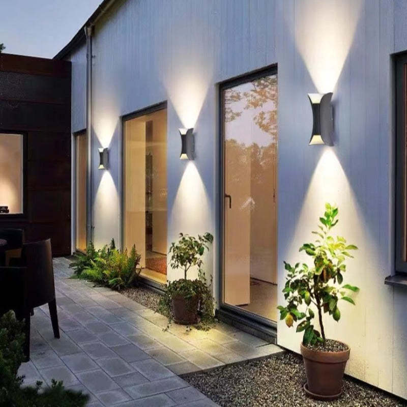 Ray Design Gebogene LED Außenwandleuchte Gold/Schwarz/Weiß Garten/Flur Metall