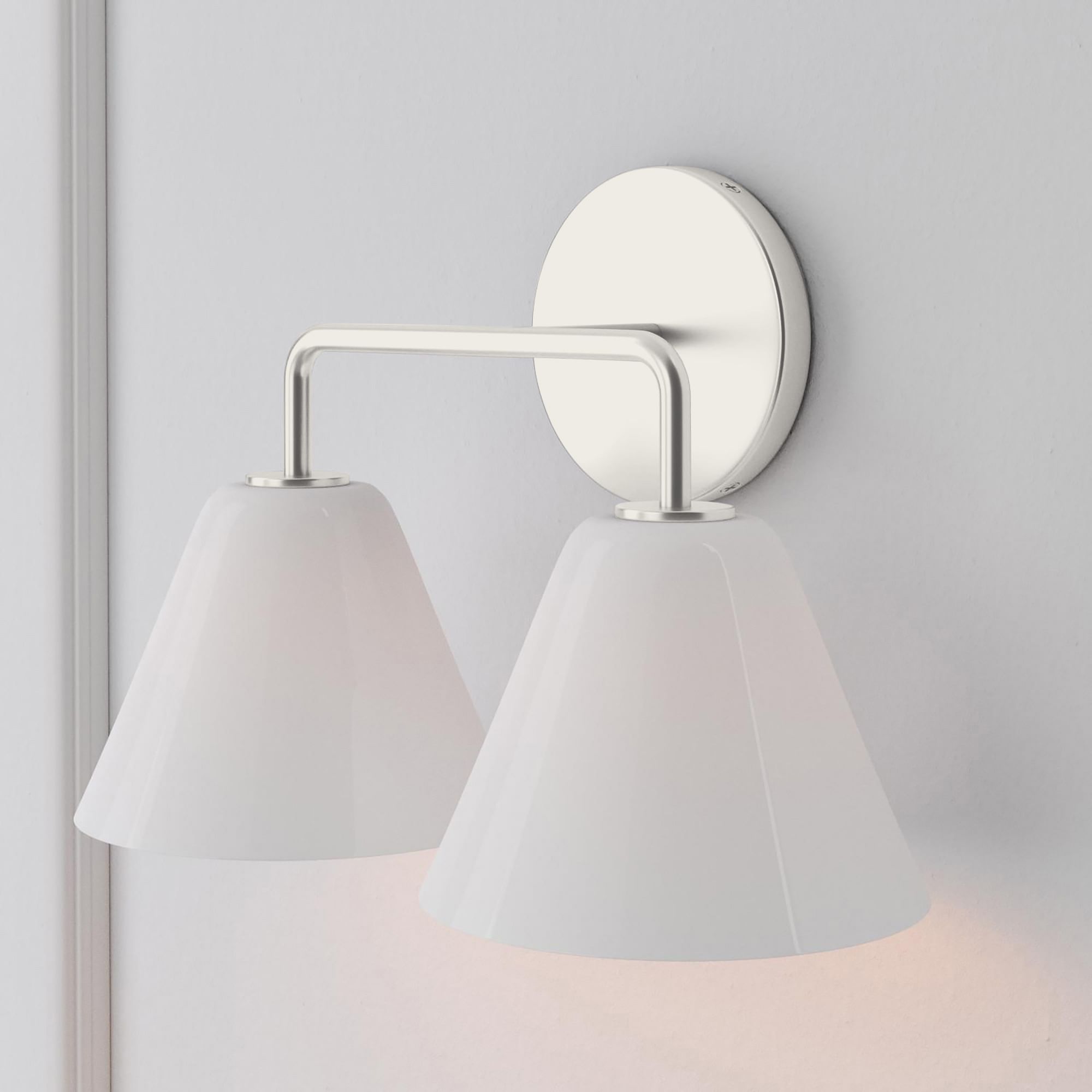 Conica Messing-Wandleuchte – Glas-Wandlampe für Flur und Schlafzimmer