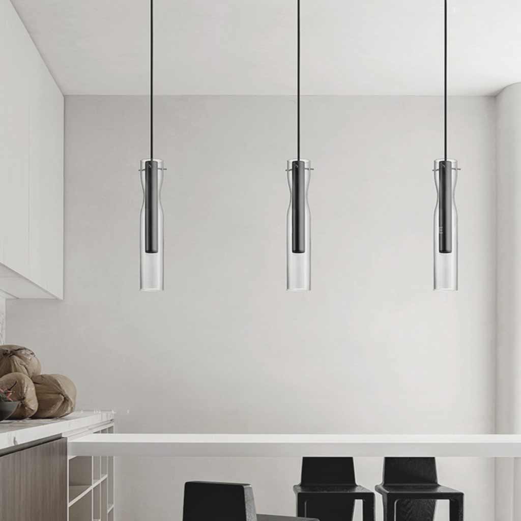 Minimalistische Hängeleuchte aus Messing und Glas für Esszimmer