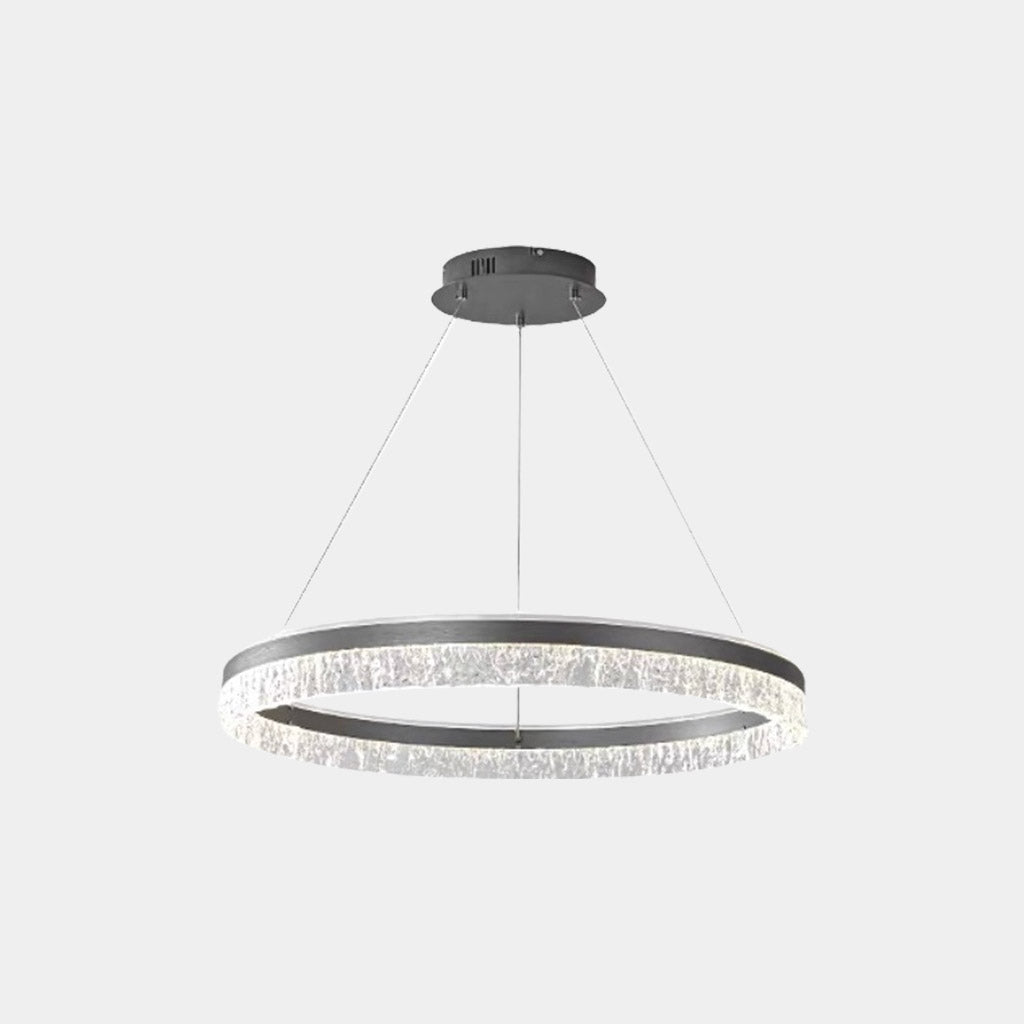 Kronleuchter Luxus Kreisring LED Dimmbar, Grau