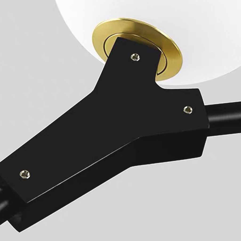 Kronleuchter in Gold und Schwarz mit Glasblasen