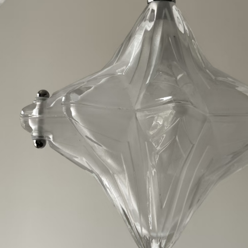 Art Deco Stern Kronleuchter Milchglas, vielseitig einsetzbar