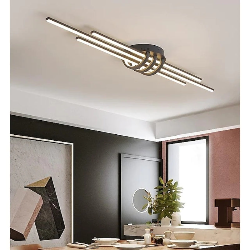 Arisha Modern LED Deckenleuchte Schwarz/Weiß Metall Wohnzimmer