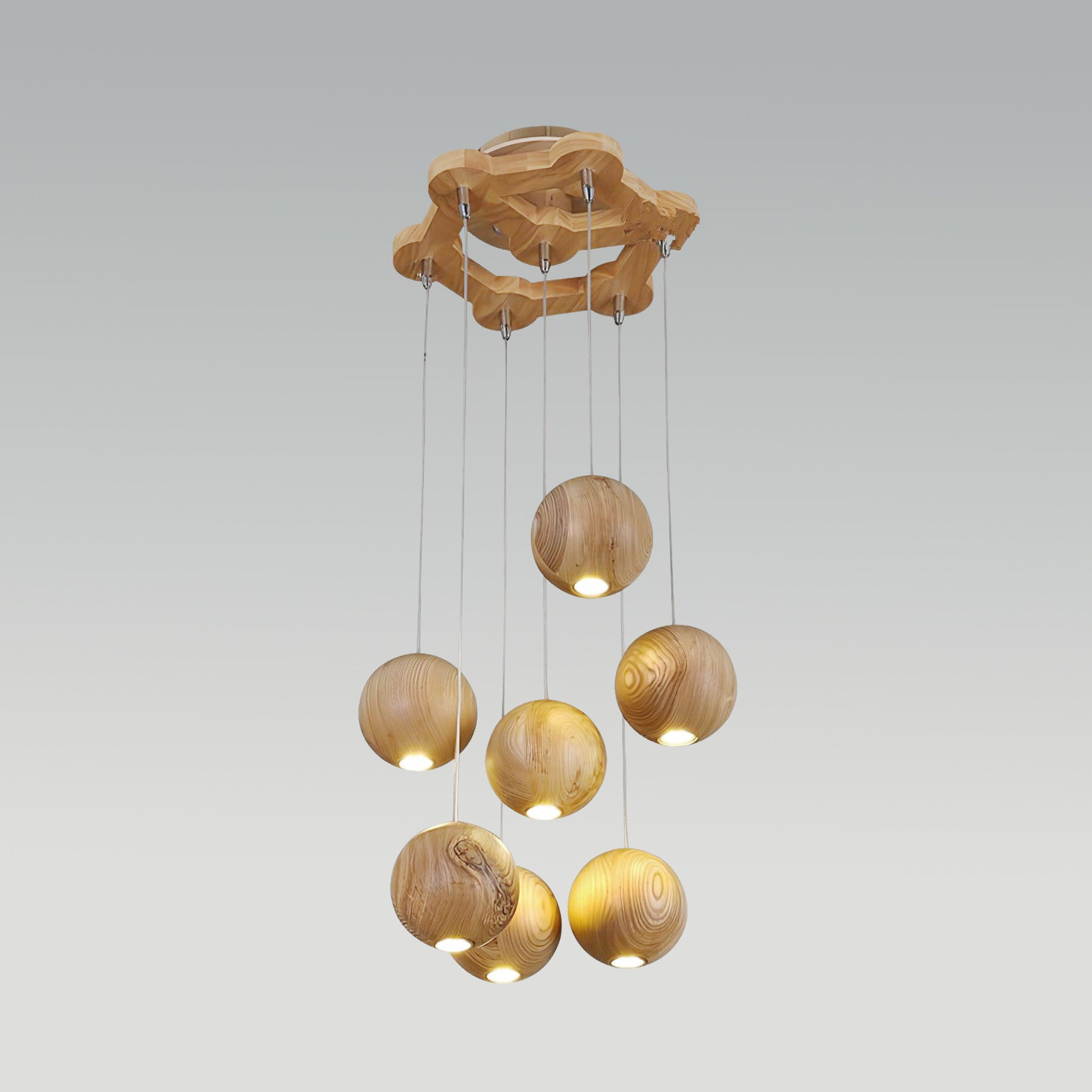 Ulvararis Nordische Kugel Holz Pendelleuchte-Letslighting