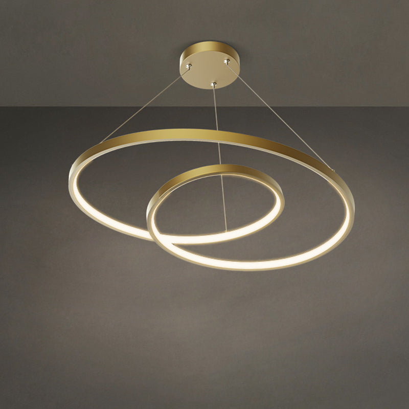 Arisha Modern Ring Linear LED Pendelleuchte Gold/Schwarz Wohn/Schlaf/Esszimmer Kupfer&Kieselgel